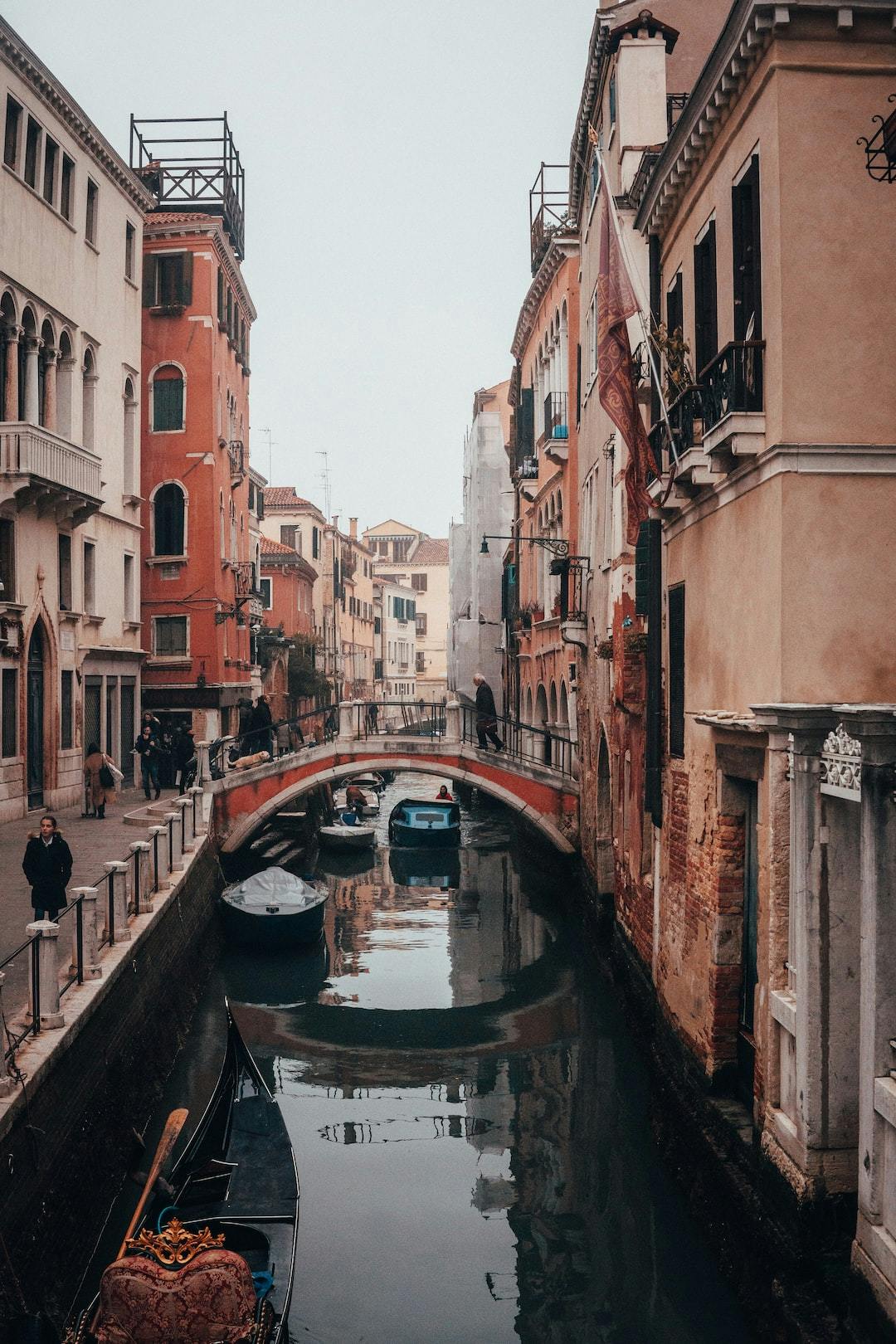 boat on venice canal photo